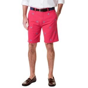 Castaway Cisco Short Stretch Twill, Hurricane Red With Crab, Men's Size 34